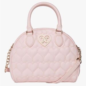 Brand New! Juicy Couture Pink Quilted Hearts Flawless Dome Satchel Purse